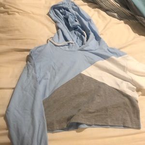 ROMWE Color Block crop sweatshirt